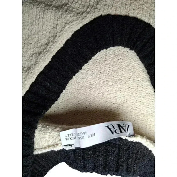 ZARA Cream & Black CONTRAST TRIM CROPPED KNITTED VEST - Picture 11 of 12